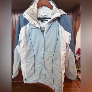 Columbia White Blue Womens Coat Jacket Size S
